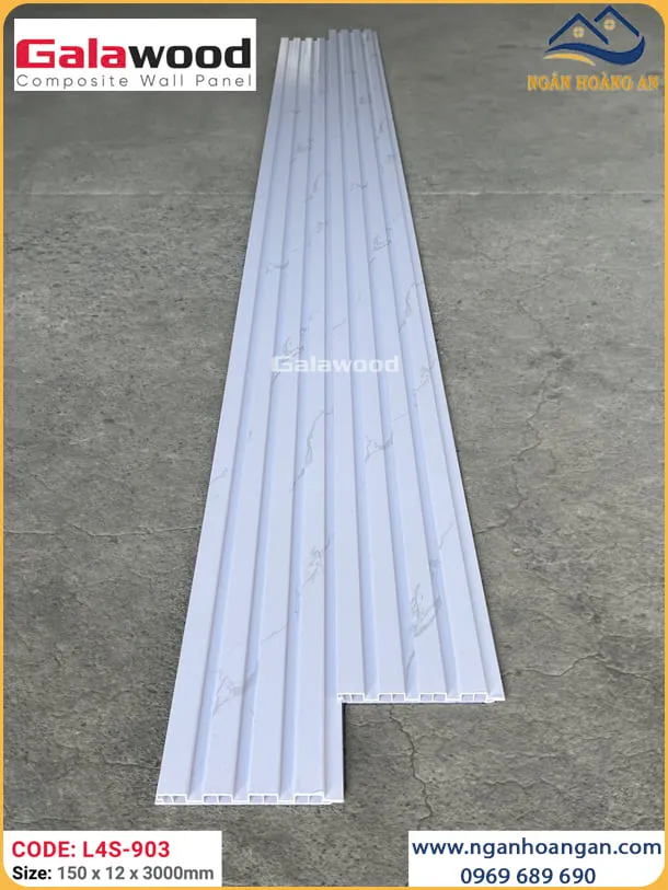 Nhựa Lam Sóng Màu Trắng Giả Vân Đá Galawood L4S-903