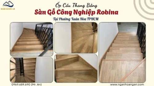 Ốp Cầu Thang Bằng Sàn Gỗ Công Nghiệp Robina Tại Phường Xuân Hòa TPHCM