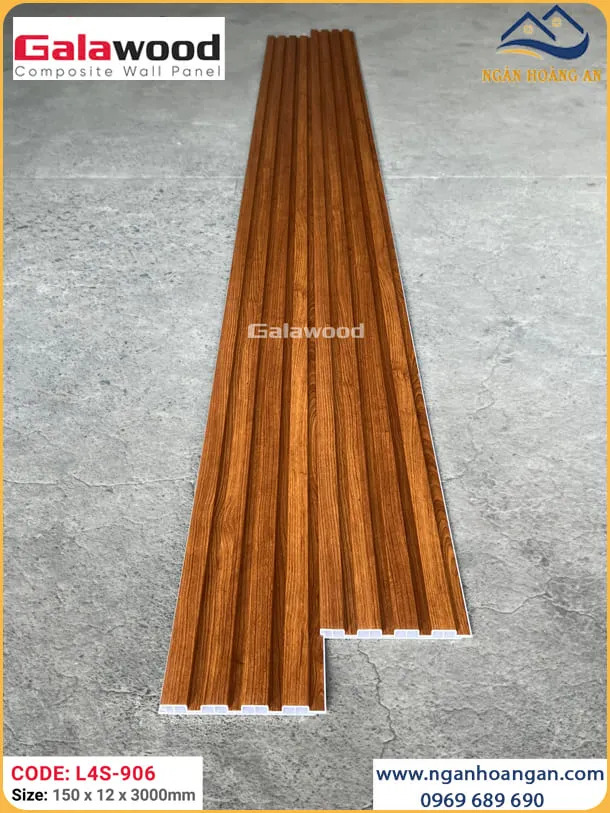Tấm Ốp Lam Sóng Nhựa Giả Gỗ Galawood L4S-906
