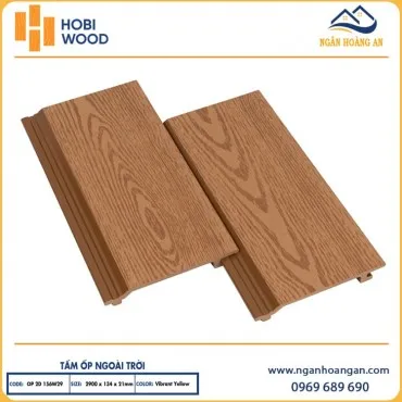 Ốp Mái Hiên Gỗ Nhựa Ngoài Trời Hobiwood OP2D 156W29 Vibrant Yellow