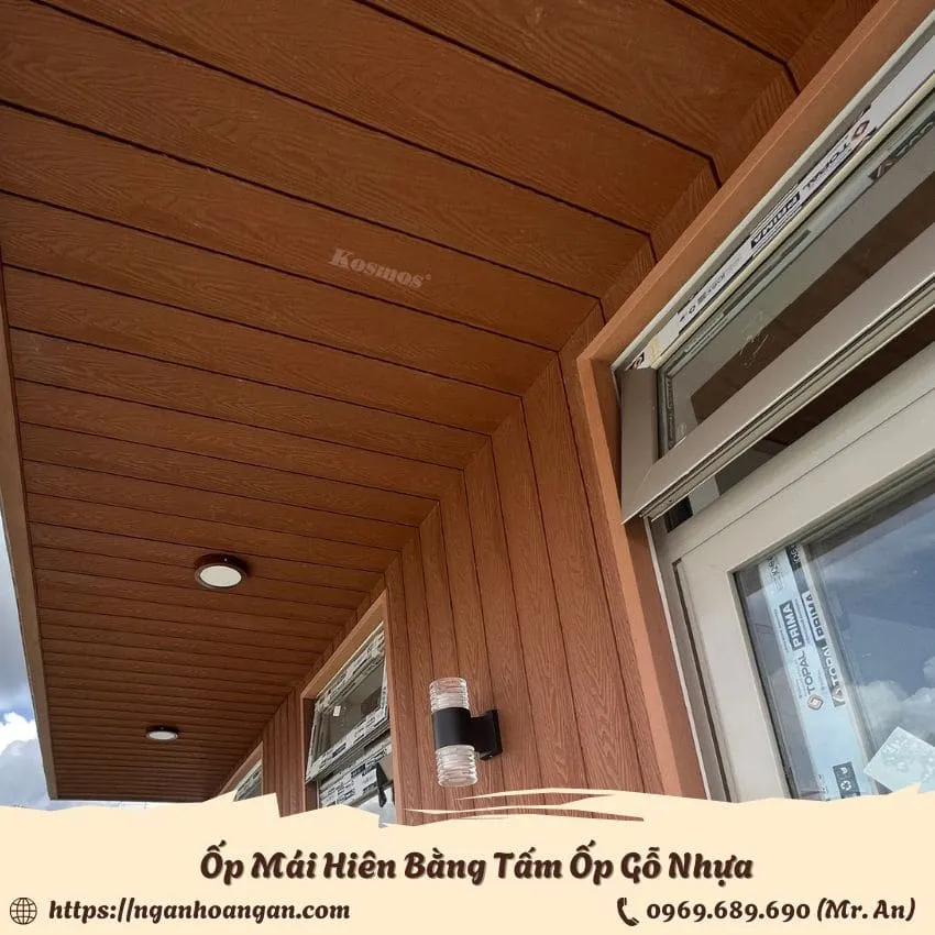 Ốp Trần Mái hiên Bằng Tấm Ốp Gỗ Nhựa