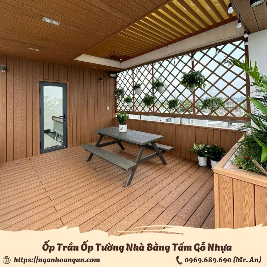 Ốp Trần Ốp Tường Bằng Gỗ Nhựa Ngoài Trời