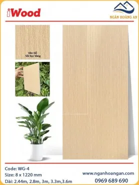 Ốp Trần Sợi Than Tre Đa Năng Vân Gỗ Sòi Sọc Vàng iWood WG-4