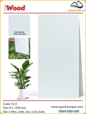 Ốp Trần Tấm Ốp Than Tre Vân Đơn Sắc Nhám Sần Xanh  iWood SS-4