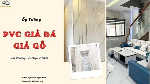 Ốp Tường Bằng Tấm Nhựa PVC Giả Đá, Giả Gỗ Tại Phường Cầu Kiệu TPHCM