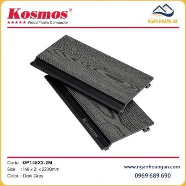 Ốp Tường Gỗ Nhựa Ngoài Trời Kosmos OP148X2.2M  Dark Grey