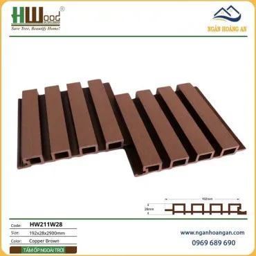 Ốp Tường Lam Sóng Ngoài Trời Hwood HW211W28 Copper Brown