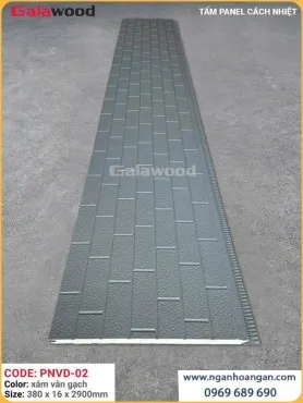 Ốp Tường Ngoài Trời Tấm Panel Galawood PNVD-02 Xám Vân Gạch 