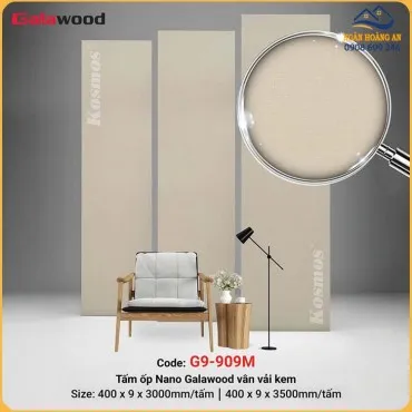 Ốp Tường Ốp Trần Nano Giả Vân Vải Kem Galawood G9-909M