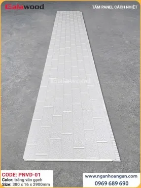 Ốp Tường Panel Cách Nhiệt Galawood PNVD-01 Trắng Vân Gạch 