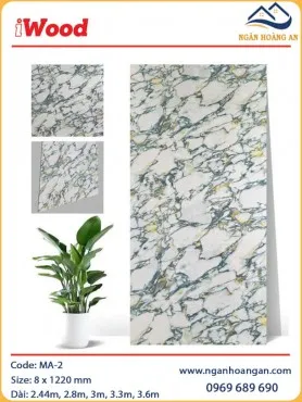 Ốp Tường Sợi Than Tre Đa Năng Vân Đá iWood MA-2