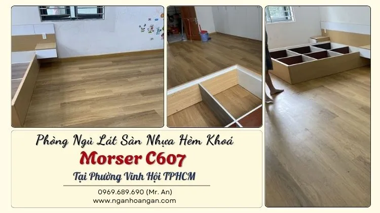 Phòng Ngủ Lát Sàn Nhựa Hèm Khoá Morser C607 Tại Phường Vĩnh Hội TPHCM