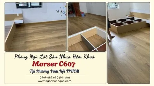 Phòng Ngủ Lát Sàn Nhựa Hèm Khoá Morser C607 Tại Phường Vĩnh Hội TPHCM