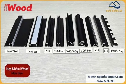 Phụ Kiện Nẹp Nhôm Tấm Ốp Than Tre iWood Màu Đen