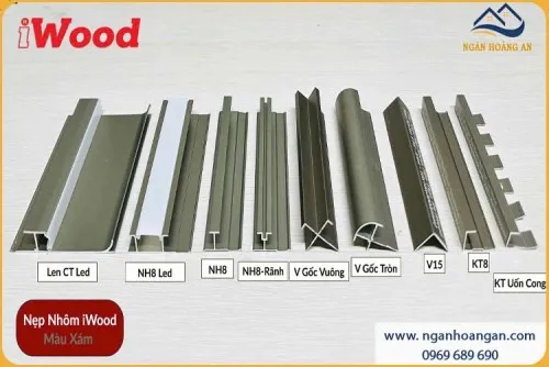 Phụ Kiện Nẹp Nhôm Ốp Tấm Than Tre iWood Màu Xám