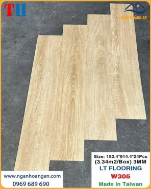 Sàn Nhựa Giả Gỗ Dán Keo THFloor W305 Dày 3mm