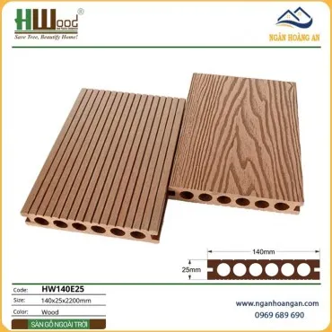 Sàn Ban Công Ngoài Trời Lỗ Tròn Hwood HW140E25 Wood