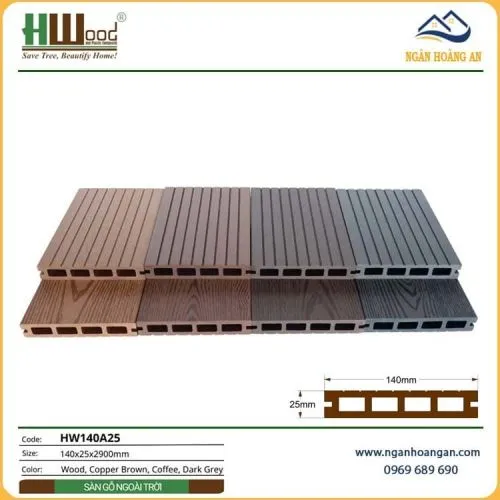 Sàn Ban Công Sân Thượng Ngoài Trời Hwood HW140A25