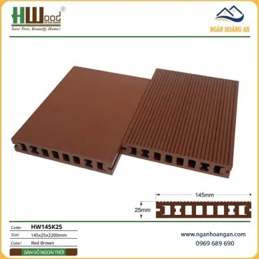 Sàn Ban Công Sân Thượng Ngoài Trời Hwood HW145K25 Red Brown