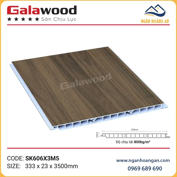 Sàn Chịu Lực Nhựa PVC Giả Gỗ Galawood SK606X3M5 Sàn Chịu Lực Nhựa PVC Giả Gỗ Galawood SK606X3M5