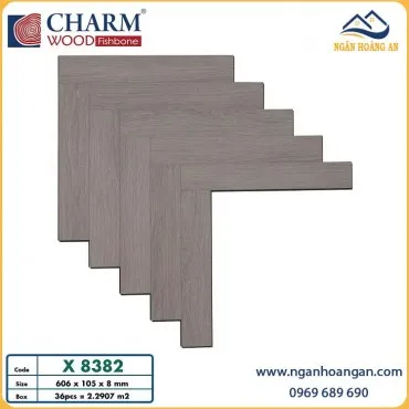 Sàn Gỗ Charmwood Xương Cá Cốt Xanh X8382 Dày 8mm