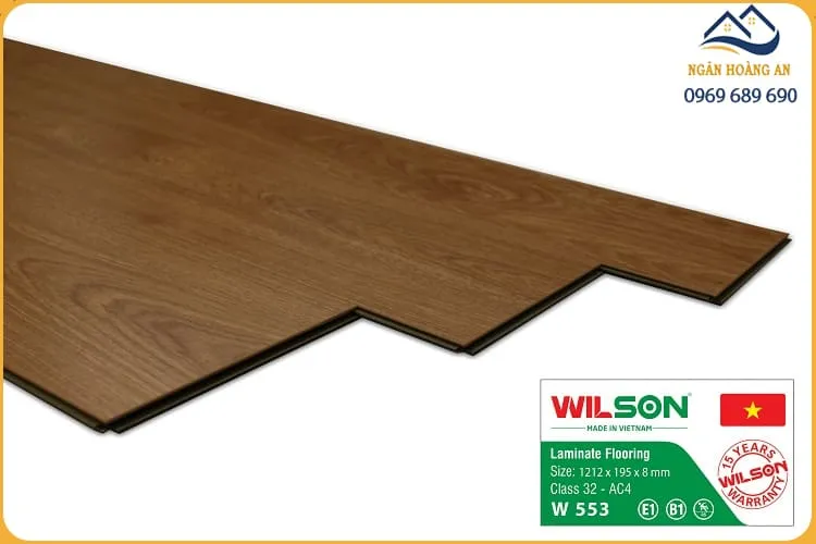 Sàn Gỗ Công Nghiệp Giá Rẻ Wilson W553 Dày 8mm