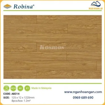 Sàn Gỗ Công Nghiệp 12mm Bản Nhỏ Robina AB314