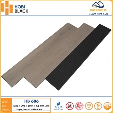 Sàn Gỗ Công Nghiệp Cốt Đen  Hobi Black HB686