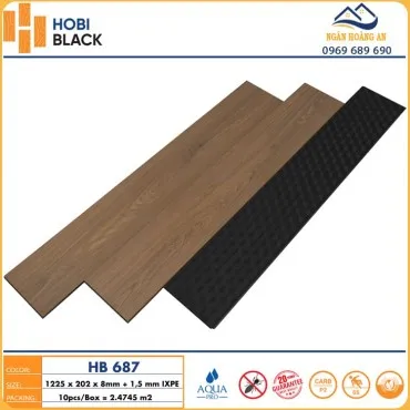 Sàn Gỗ Công Nghiệp Cốt Đen Hobi Black HB687 8mm