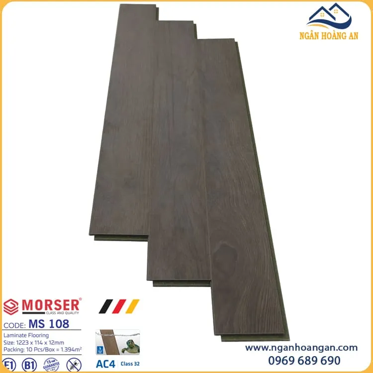 Sàn Gỗ Công Nghiệp Cốt Xanh Morser MS108 12mm