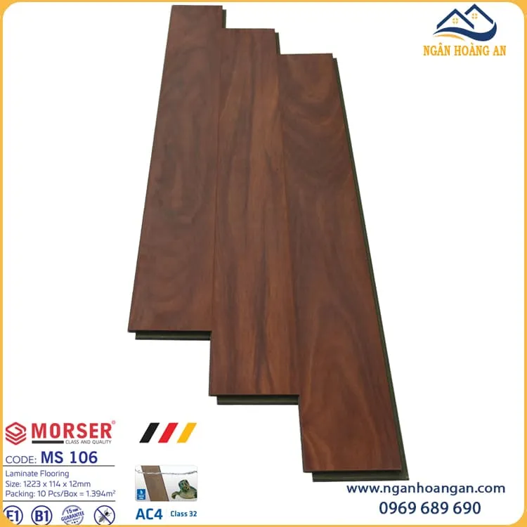 Sàn Gỗ Công Nghiệp Giá Rẻ 12mm Morser MS106 Sàn Gỗ Công Nghiệp Giá Rẻ 12mm Morser MS106