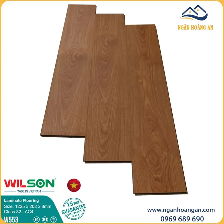 Sàn Gỗ Công Nghiệp Giá Rẻ Wilson W553 Dày 8mm