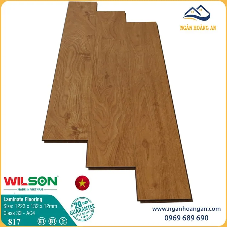 Sàn Gỗ Công Nghiệp Giá Rẻ Wilson 817 Dày 12mm Sàn Gỗ Công Nghiệp Giá Rẻ Wilson 817 Dày 12mm