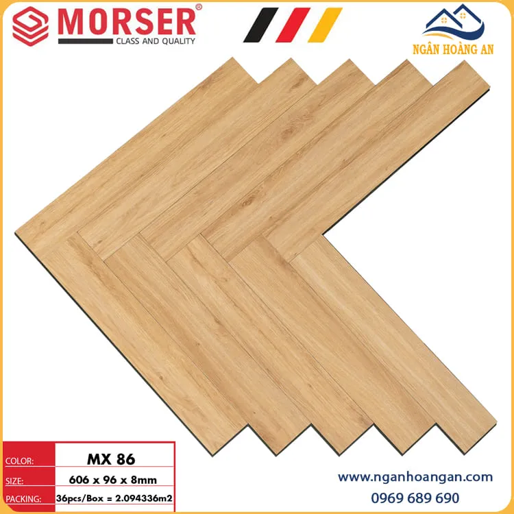 Sàn Gỗ Công Nghiệp Lát Xương Cá 8mm Morser MX 86