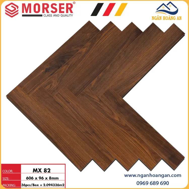 Sàn Gỗ Công Nghiệp Lát  Xương Cá 8mm Morser MX 82