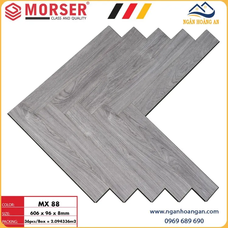 Sàn Gỗ Công Nghiệp Lát Xương Cá 8mm Morser MX 88