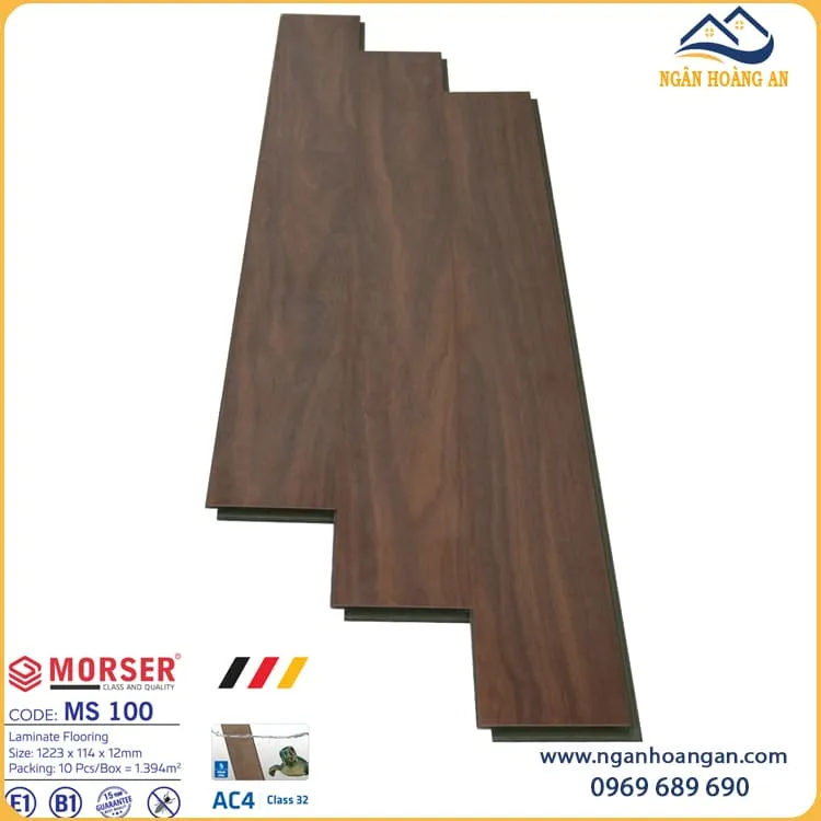 Sàn Gỗ Công Nghiệp Morser MS100 Dày 12mm Sàn Gỗ Công Nghiệp Morser MS100 Dày 12mm