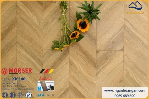 Sàn Gỗ Công Nghiệp Vân Xương Cá Morser XK 140 8mm