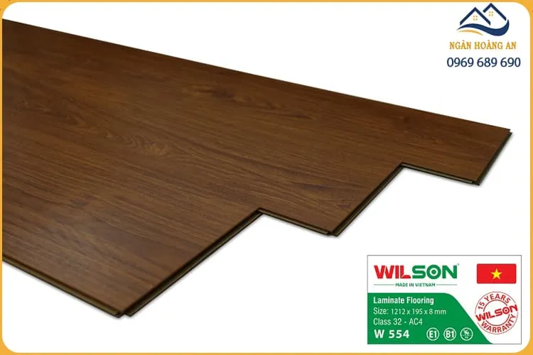 Sàn Gỗ Công Nghiệp Wilson Việt Nam W554 Dày 8mm Sàn Gỗ Công Nghiệp Wilson Việt Nam W554 Dày 8mm
