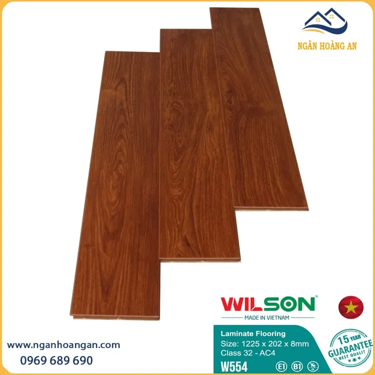 Sàn Gỗ Công Nghiệp Wilson Việt Nam W554 Dày 8mm Sàn Gỗ Công Nghiệp Wilson Việt Nam W554 Dày 8mm