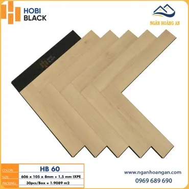 Sàn Gỗ Công Nghiệp Xương Cá Hobi Black HB60 Dày 8mm