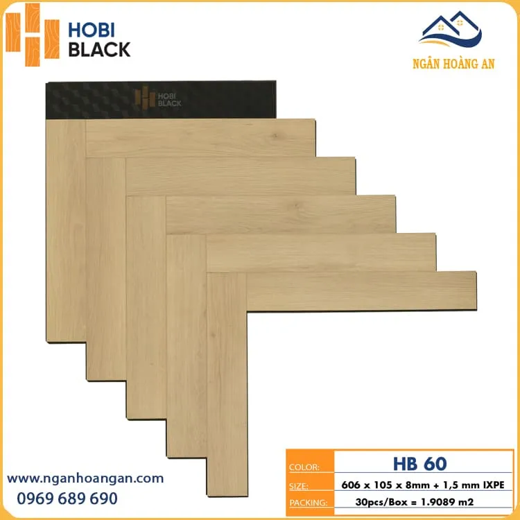 Sàn Gỗ Công Nghiệp Xương Cá Hobi Black H60 Dày 8mm Sàn Gỗ Công Nghiệp Xương Cá Hobi Black H60 Dày 8mm
