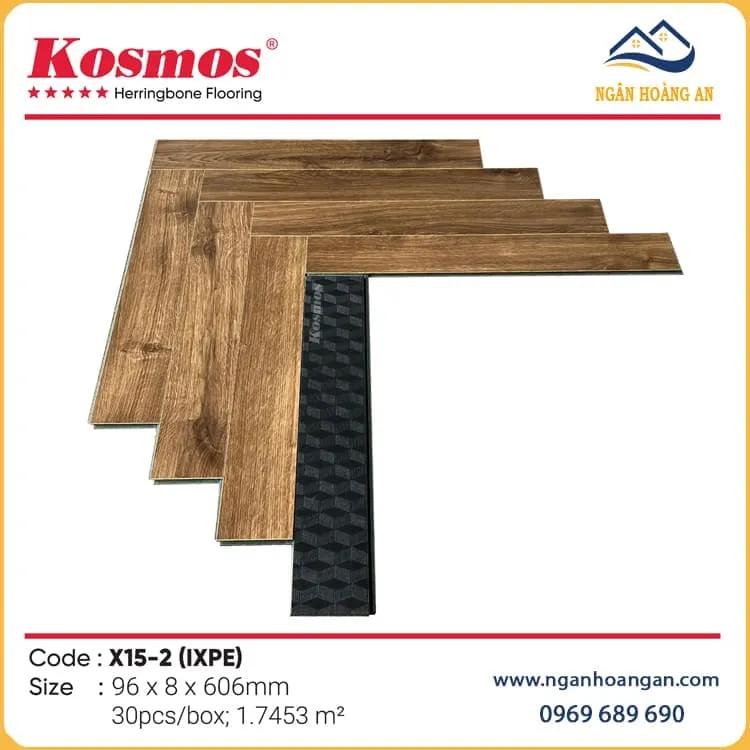 Sàn Gỗ Công Nghiệp Xương Cá 8mm Kosmos X15-2 Sàn Gỗ Công Nghiệp Xương Cá 8mm Kosmos X15-2