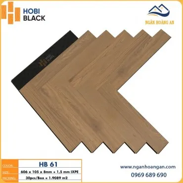 Sàn Gỗ Công Nghiệp Xương Cá 8mm Hobi Black HB61