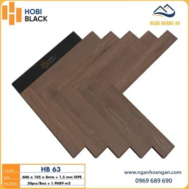 Sàn Gỗ Công Nghiệp Xương Cá Hobi Black 8mm HB63