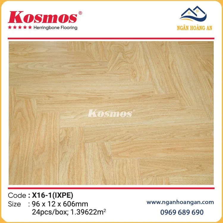 Sàn Gỗ Công Nghiệp Xương Cá  Kosmos 12mm X16-1