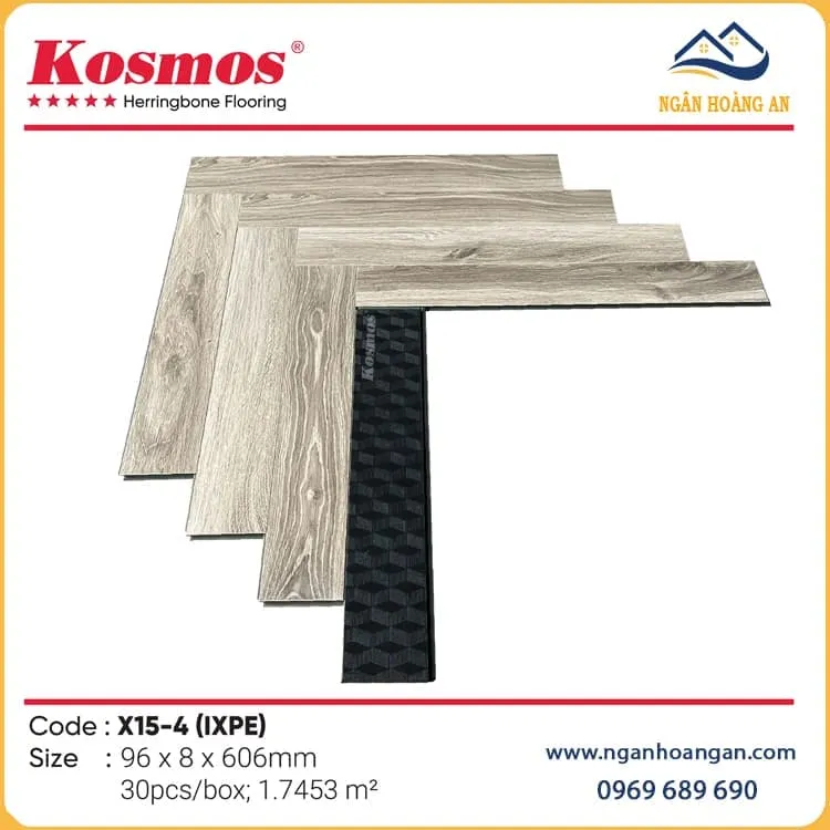 Sàn Gỗ Công Nghiệp Xương Cá Kosmos 8mm X15-4 Sàn Gỗ Công Nghiệp Xương Cá Kosmos 8mm X15-4