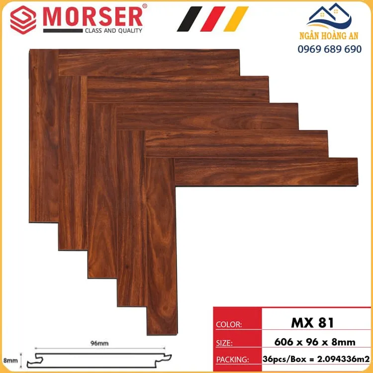 Sàn Gỗ Công Nghiệp Xương Cá Việt Nam Morser 8mm MX 81