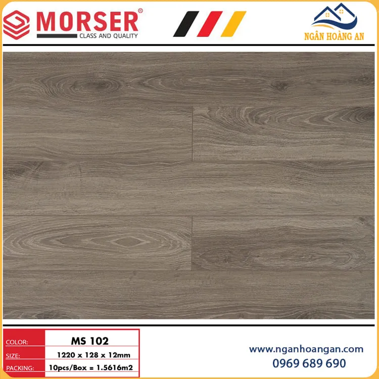 Sàn Gỗ Cốt Xanh Kháng Ẩm Morser MS102 12mm Sàn Gỗ Cốt Xanh Kháng Ẩm Morser MS102 12mm