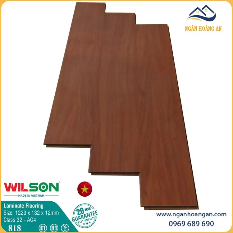 Sàn Gỗ Giá Rẻ Wilson Việt Nam 818 Dày 12mm